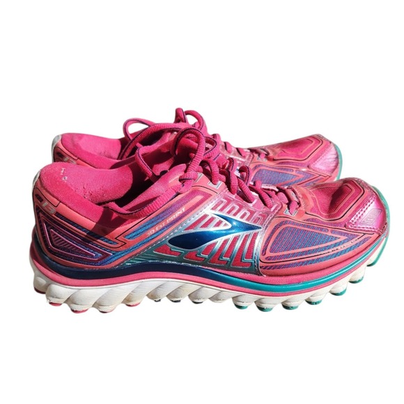 Brooks Shoes - Brooks Glycerin G13 Womens Running Shoes Pink Blue Teal 1201911B661 Size 8